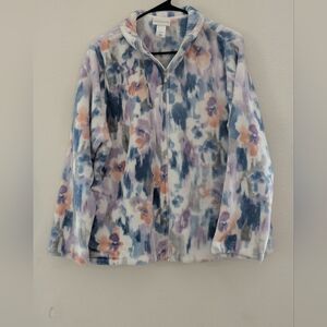 Alfred Dunner Pastel Pattern Fleece Jacket